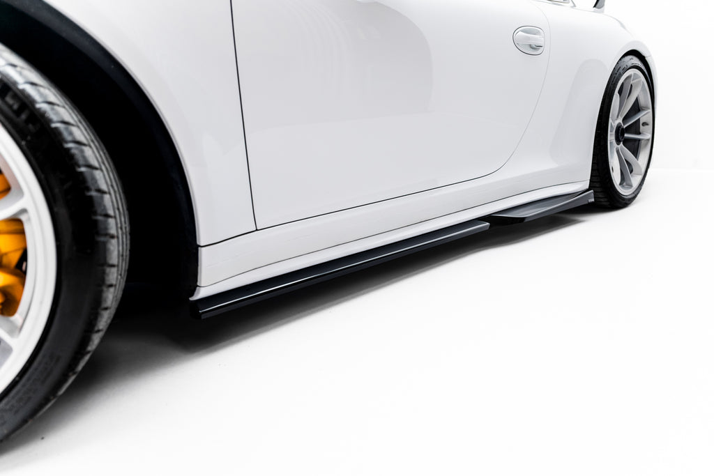Maxton Design Street+ Seitenschweller Leisten für Porsche 911 GT3 991 [2011-2016] | Schwarz Hochglanz | ABS-Kunststoff