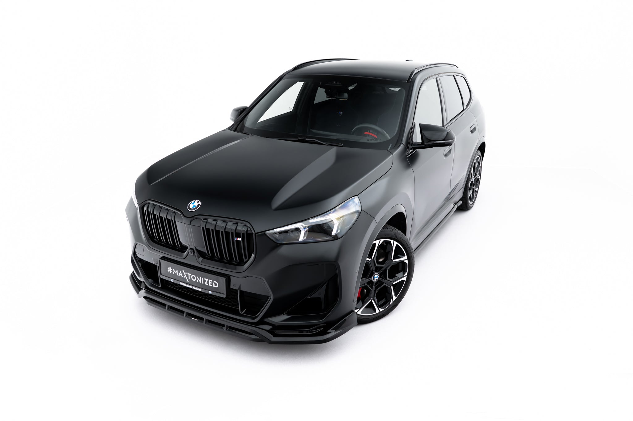 Maxton Design Street+ Spoilerlippe Front Ansatz passend für BMW X1 M35i U11 schwarz Hochglanz