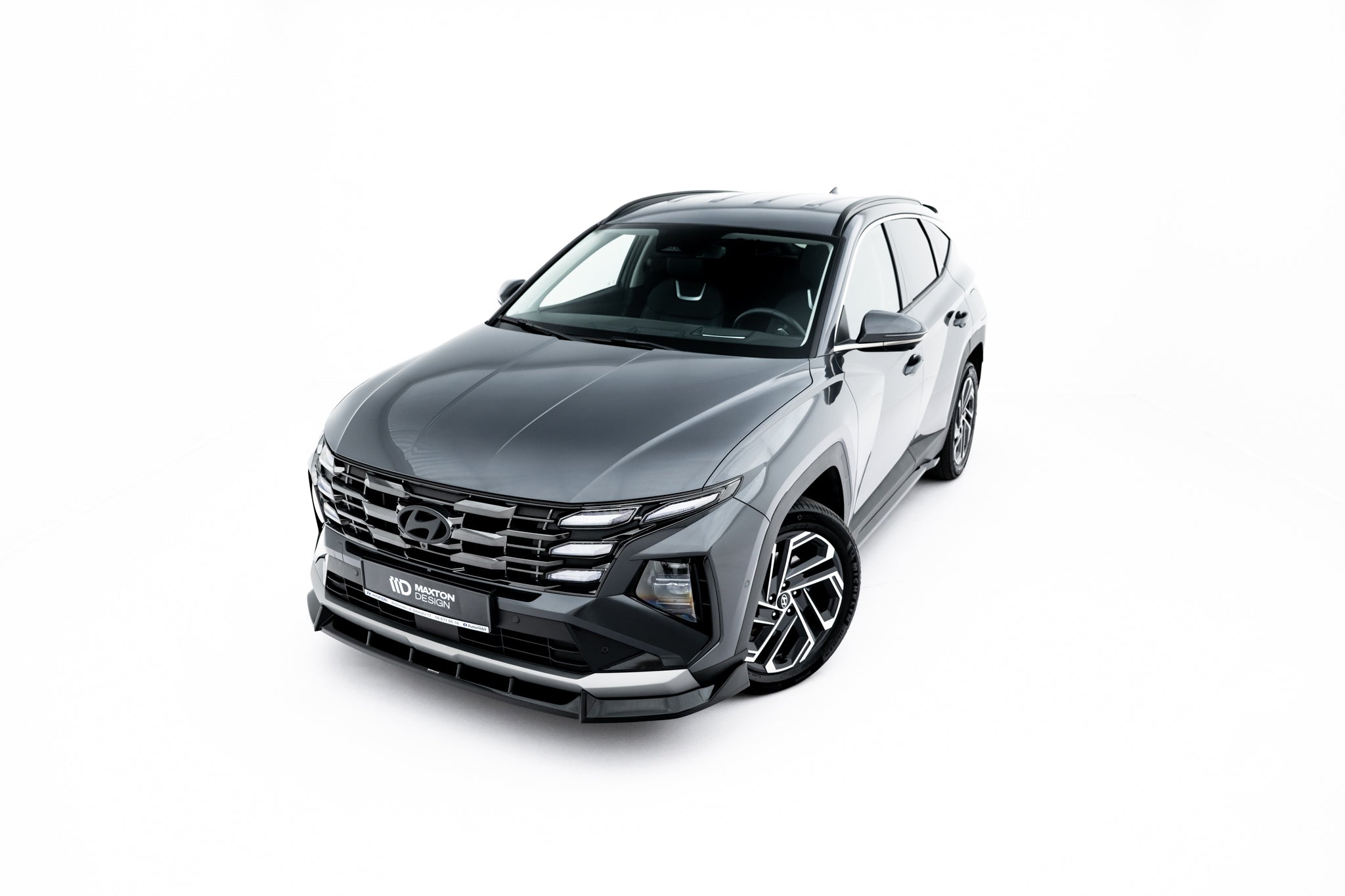 Maxton Design Street+ Spoilerlippe Front Ansatz passend für Hyundai Tucson Mk4 Facelift schwarz Hochglanz