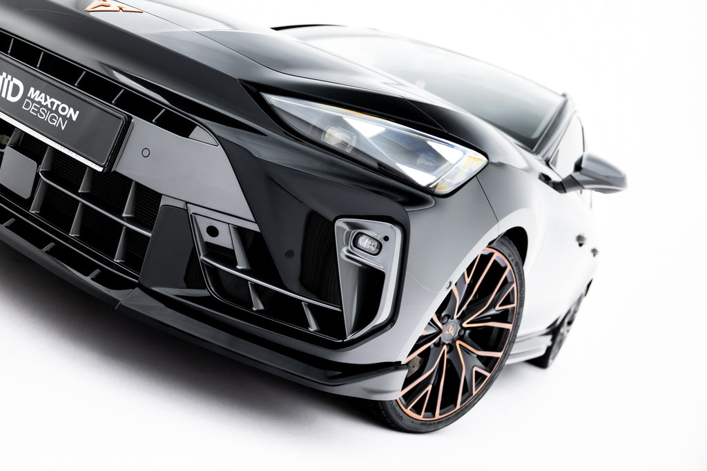 Maxton Design Street+ Spoilerlippe Front Ansatz V.1 passend für Cupra Leon ST / Hatchback Mk1 Facelift schwarz Hochglanz