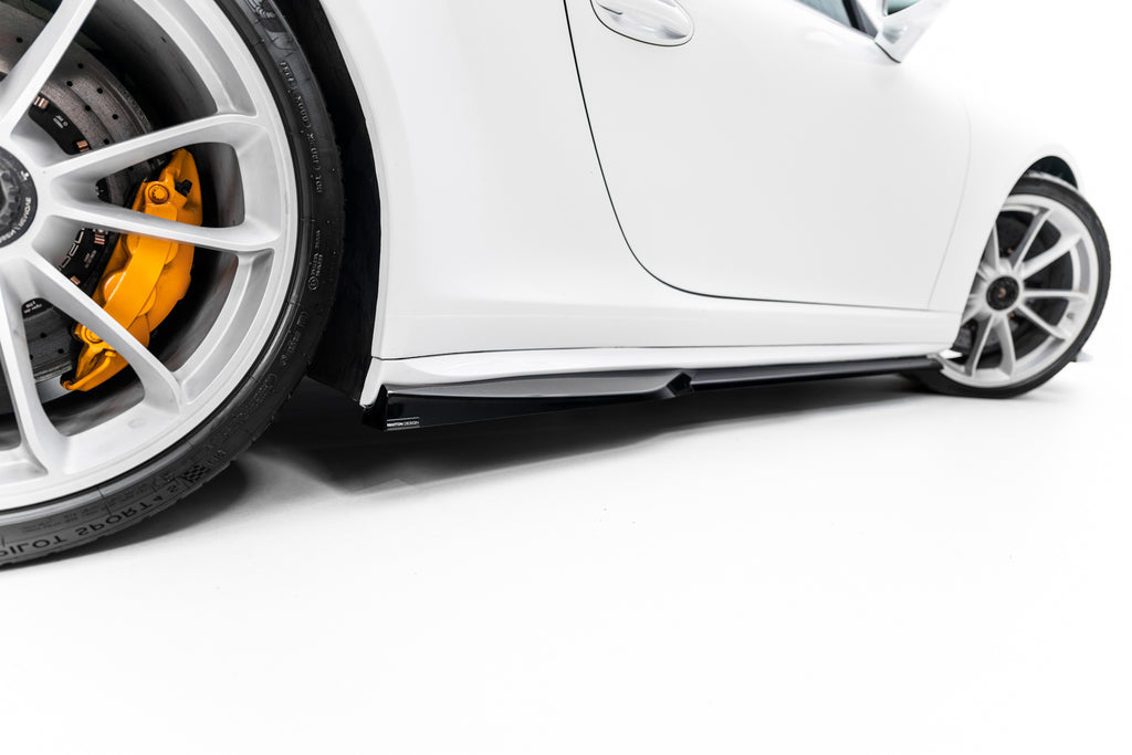 Maxton Design Street+ Seitenschweller Leisten für Porsche 911 GT3 991 [2011-2016] | Schwarz Hochglanz | ABS-Kunststoff