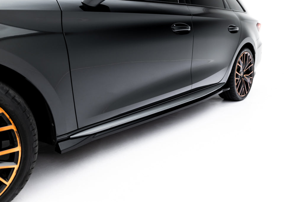 Maxton Design Street+ Seitenschweller Leisten V.2 passend für Cupra Leon ST / Hatchback Aero Mk1 / Mk1 Facelift schwarz Hochglanz