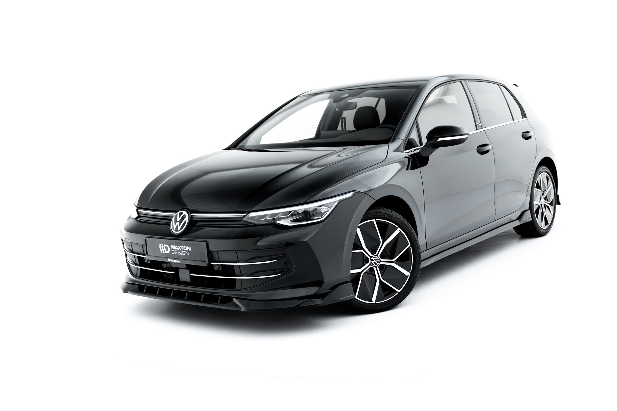 Maxton Design Street+ Spoilerlippe Front Ansatz passend für VW Golf Variant Mk8 Facelift schwarz Hochglanz