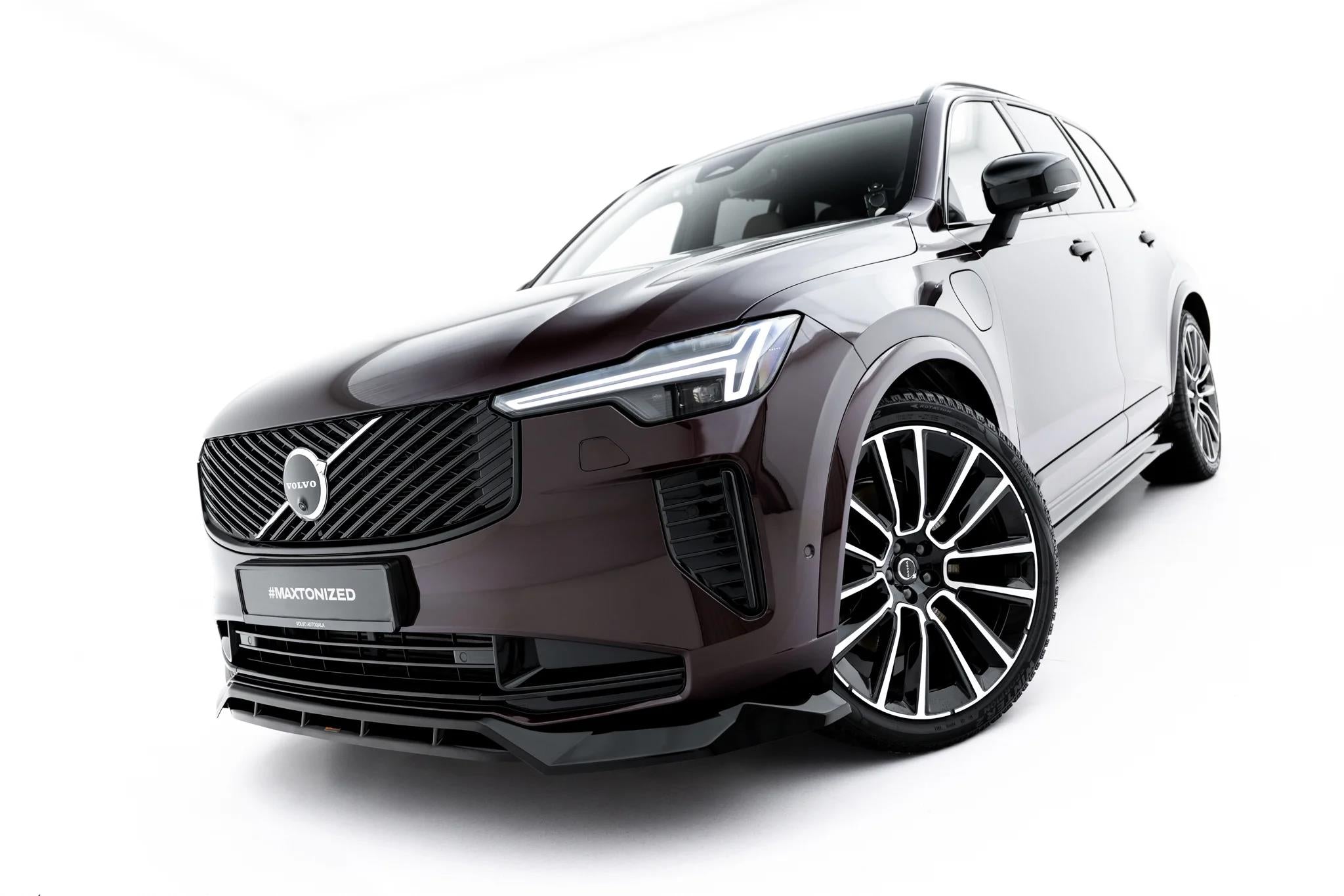 Maxton Design Street+ Spoilerlippe Front Ansatz Passend für Volvo Xc90 Mk2 Facelift 2 Schwarz Hochglanz