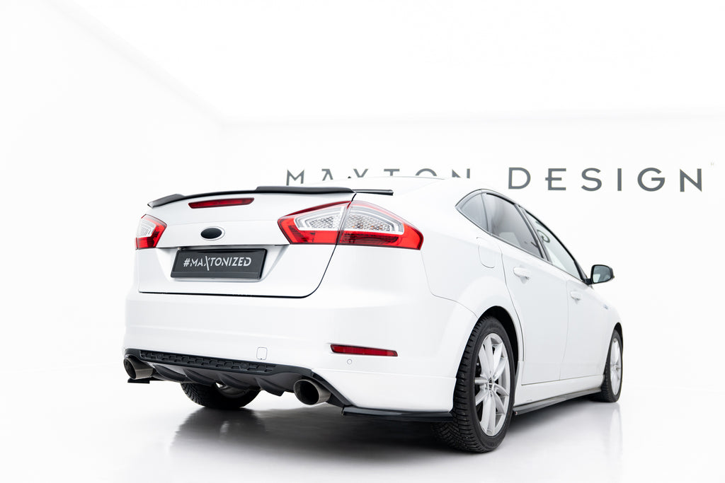 Maxton Design Heck Ansatz Flaps Diffusor passend für Ford Mondeo ST-Line Limousine Mk4 Facelift schwarz Hochglanz