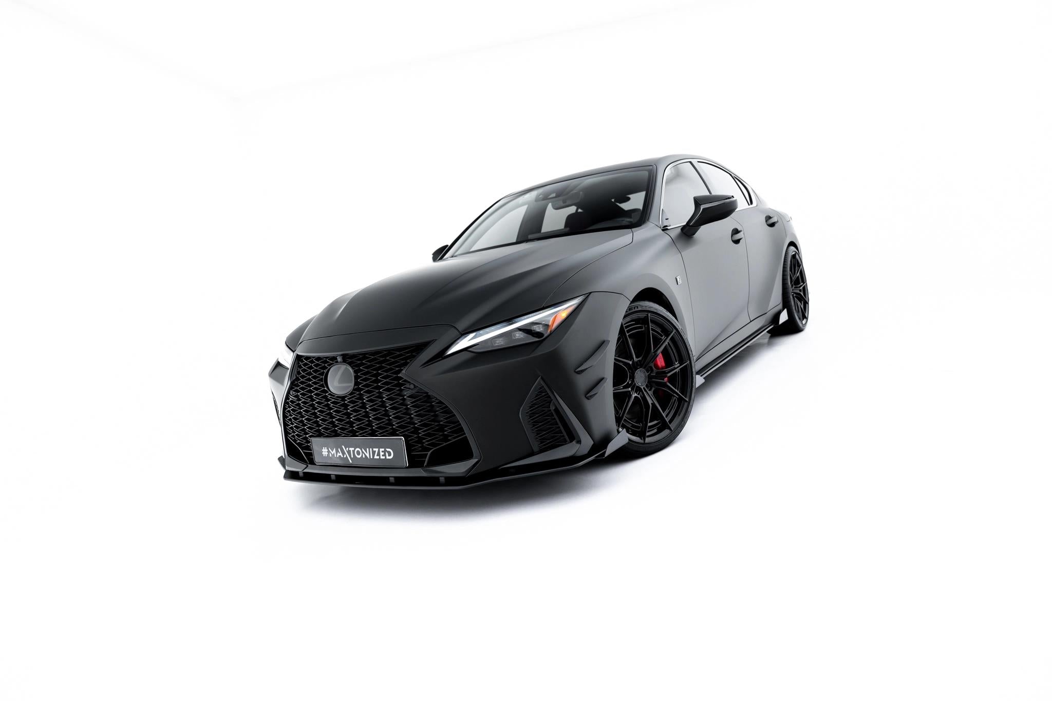 Maxton Design Front Stoßstange Flaps passend für Flaps Lexus IS 500 Mk3 Facelift 2 (XE30) schwarz Hochglanz