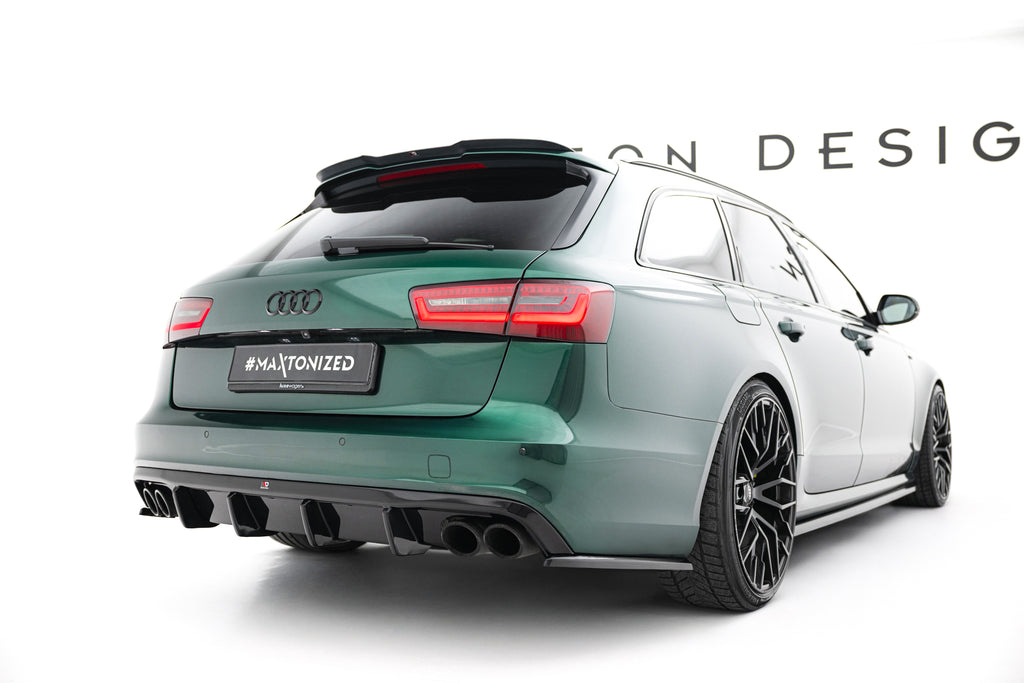 Maxton Design Diffusor Heck Ansatz passend für Audi S6 Avant C7 schwarz Hochglanz