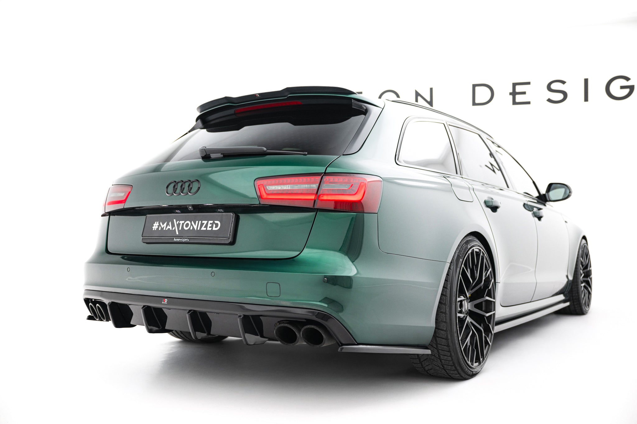 Maxton Design Diffusor Heck Ansatz passend für Audi S6 Avant C7 schwarz Hochglanz