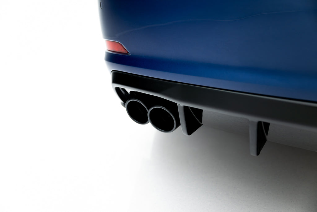 Maxton Design Diffusor Heck Ansatz passend für Audi A3 Limousine 8V (Doppelauspuff li.endrohr)