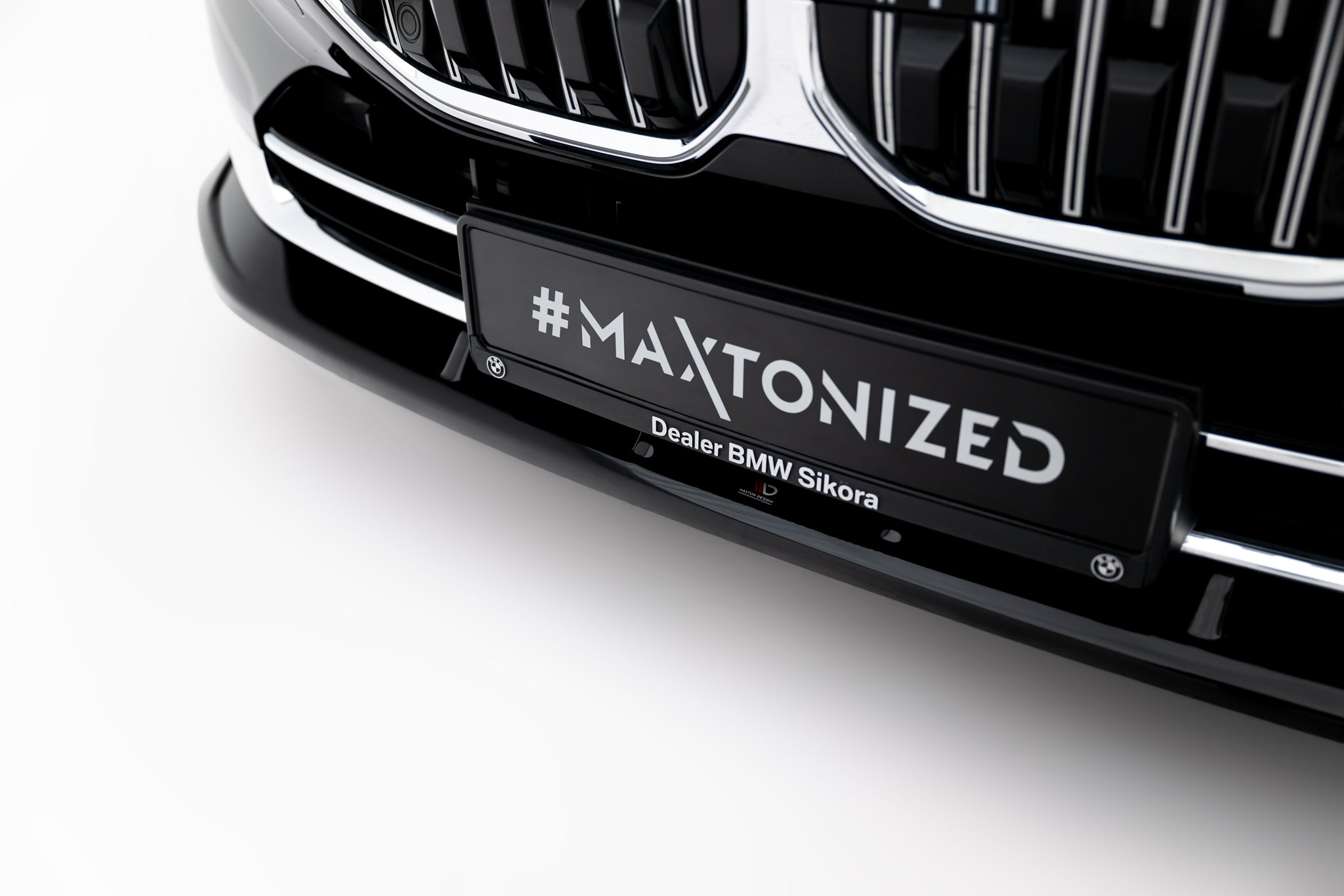 Maxton Design Street+ Spoilerlippe Front Ansatz V.2 passend für BMW 7 G70 schwarz Hochglanz
