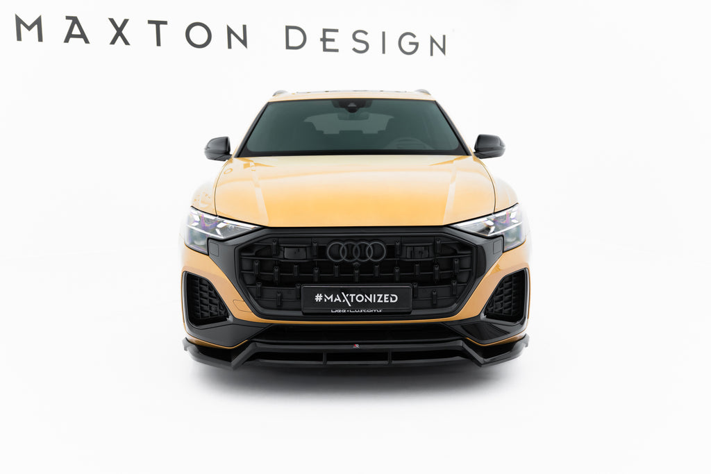 Maxton Design Street+ Spoilerlippe Front Ansatz passend für Audi Q8 Mk1 Facelift schwarz Hochglanz