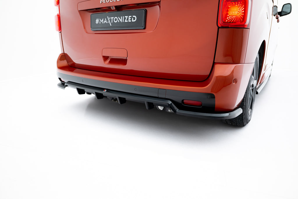 Maxton Design Street+ Mittlerer Diffusor RACE passend für Peugeot Expert Mk3 schwarz Hochglanz