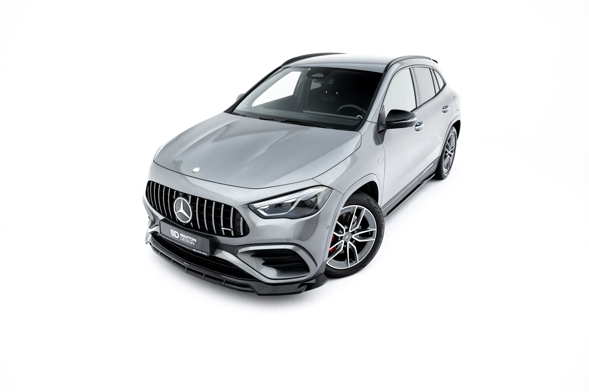 Maxton Design Street+ Spoilerlippe Front Ansatz V.1 passend für Mercedes-AMG GLA 35 H247 Facelift schwarz Hochglanz