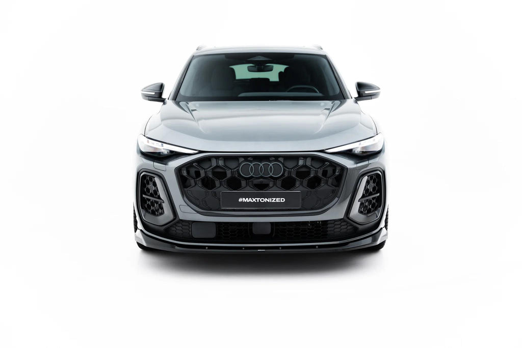 Maxton Design Street+ Spoilerlippe Front Ansatz Passend für Audi SQ5 / Q5 S-Line Sportback / SUV Mk3 Schwarz Hochglanz