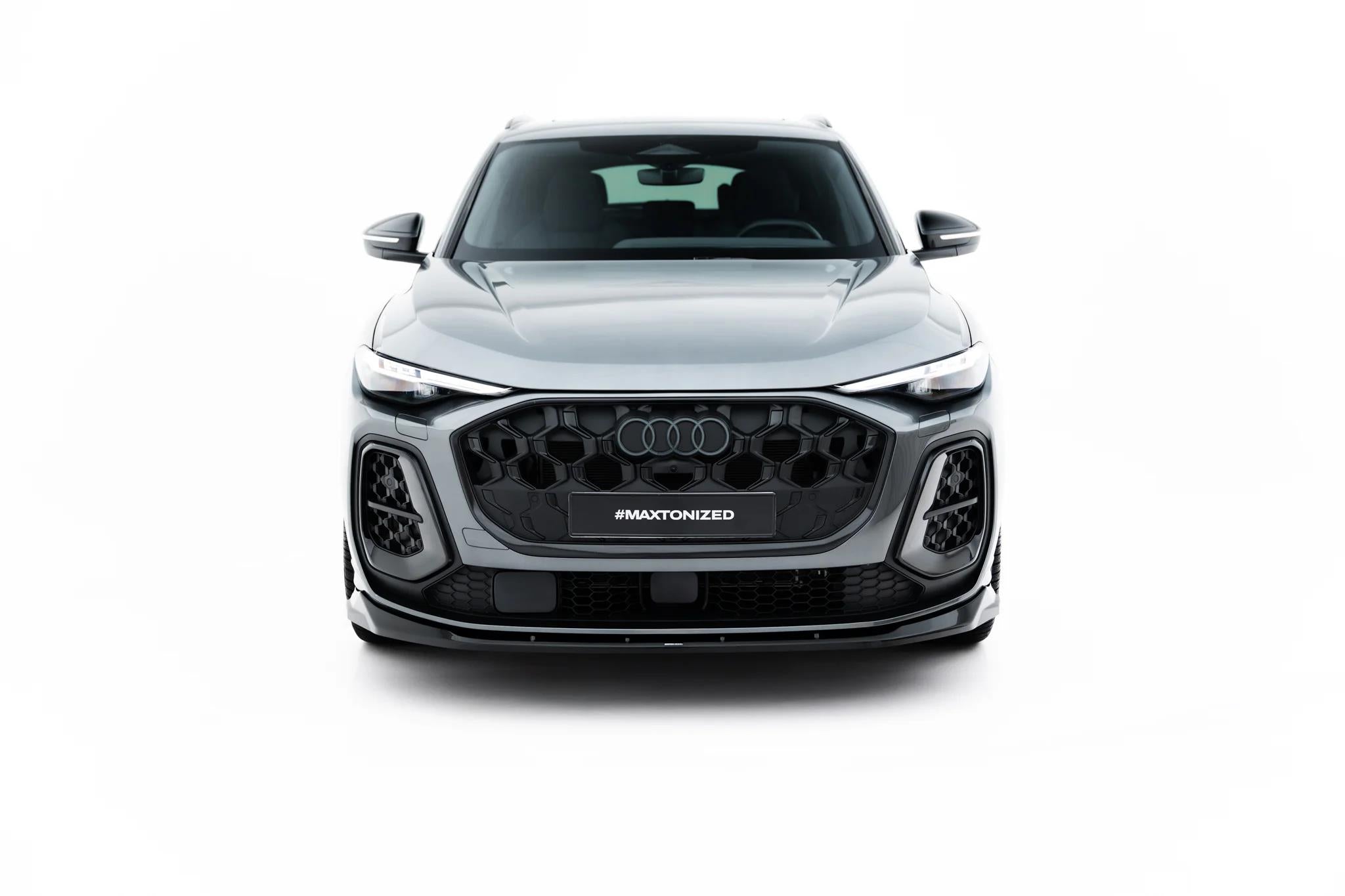 Maxton Design Street+ Spoilerlippe Front Ansatz Passend für Audi SQ5 / Q5 S-Line Sportback / SUV Mk3 Schwarz Hochglanz