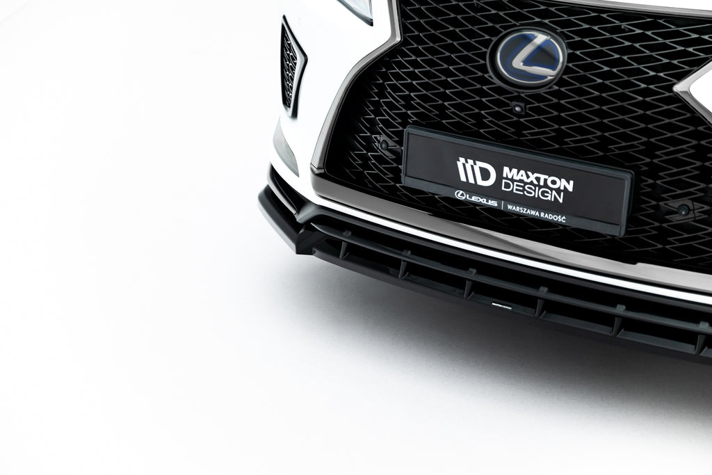 Maxton Design Street+ Spoilerlippe Front Ansatz passend für Lexus RX F-Sport Mk4 Facelift schwarz Hochglanz