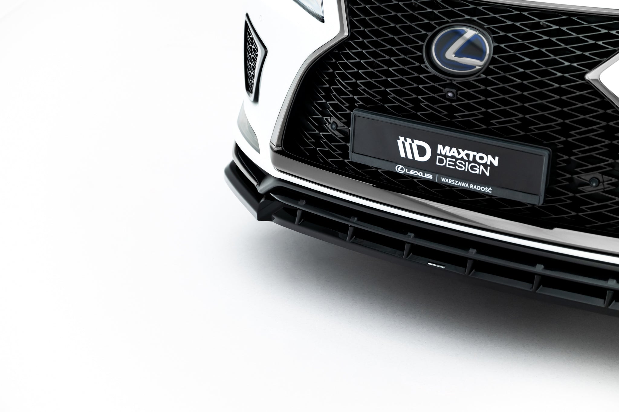 Maxton Design Street+ Spoilerlippe Front Ansatz passend für Lexus RX F-Sport Mk4 Facelift schwarz Hochglanz
