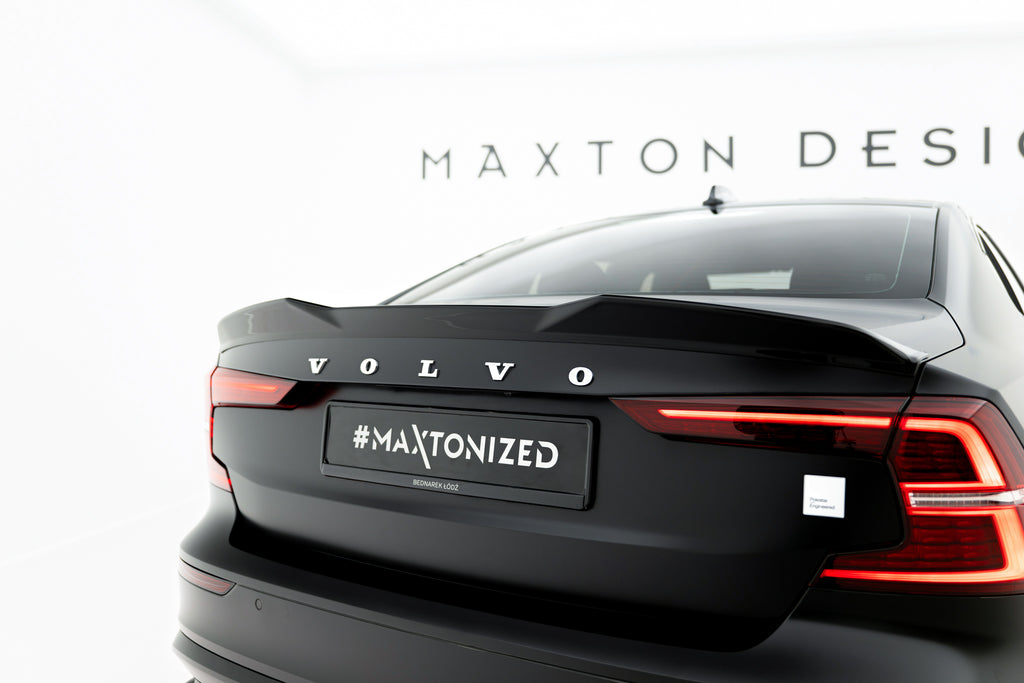 Maxton Design Spoiler CAP 3D passend für Volvo S60 R-Design Mk3 schwarz Hochglanz