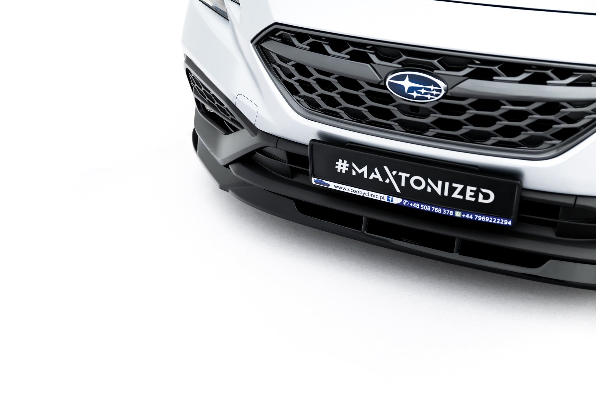 Maxton Design Street+ Spoilerlippe Front Ansatz V.2 passend für Subaru WRX STI Mk2 schwarz Hochglanz