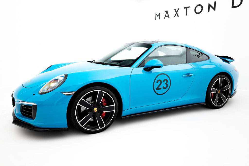 Maxton Design Street+ Seitenschweller Leisten passend für Porsche 911 Carrera 991 Facelift schwarz Hochglanz