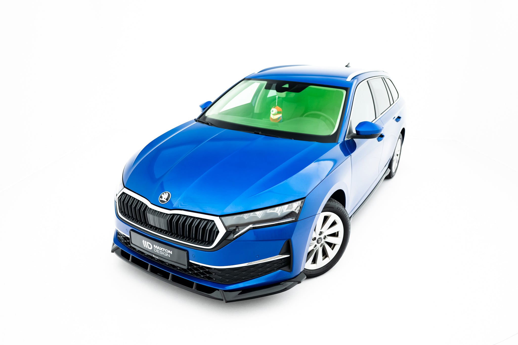 Maxton Design Street+ Spoilerlippe Front Ansatz passend für Skoda Octavia Liftback / Combi Mk4 Facelift schwarz Hochglanz