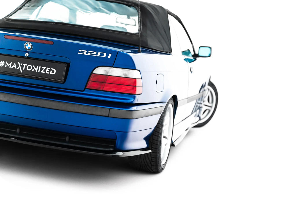 Maxton Design Heck Ansatz Flaps Diffusor passend für BMW M3 / 3 M-Paket Coupe / Cabrio E36 schwarz Hochglanz
