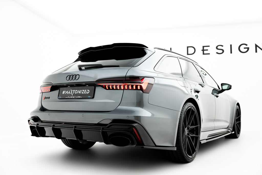 Maxton Design Heck Ansatz Flaps Diffusor V.2 passend für Audi RS6 C8 / C8 Facelift schwarz Hochglanz