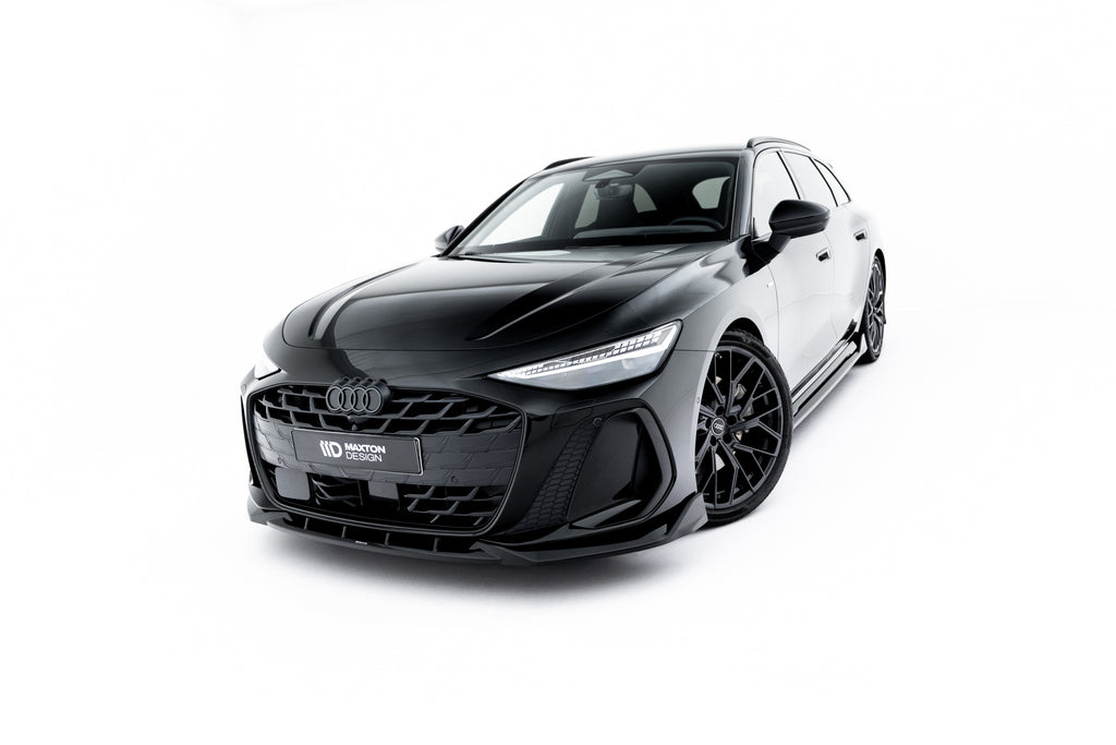 Maxton Design Street+ Spoilerlippe Front Ansatz V.2 passend für Audi A6 S-Line C9 schwarz Hochglanz