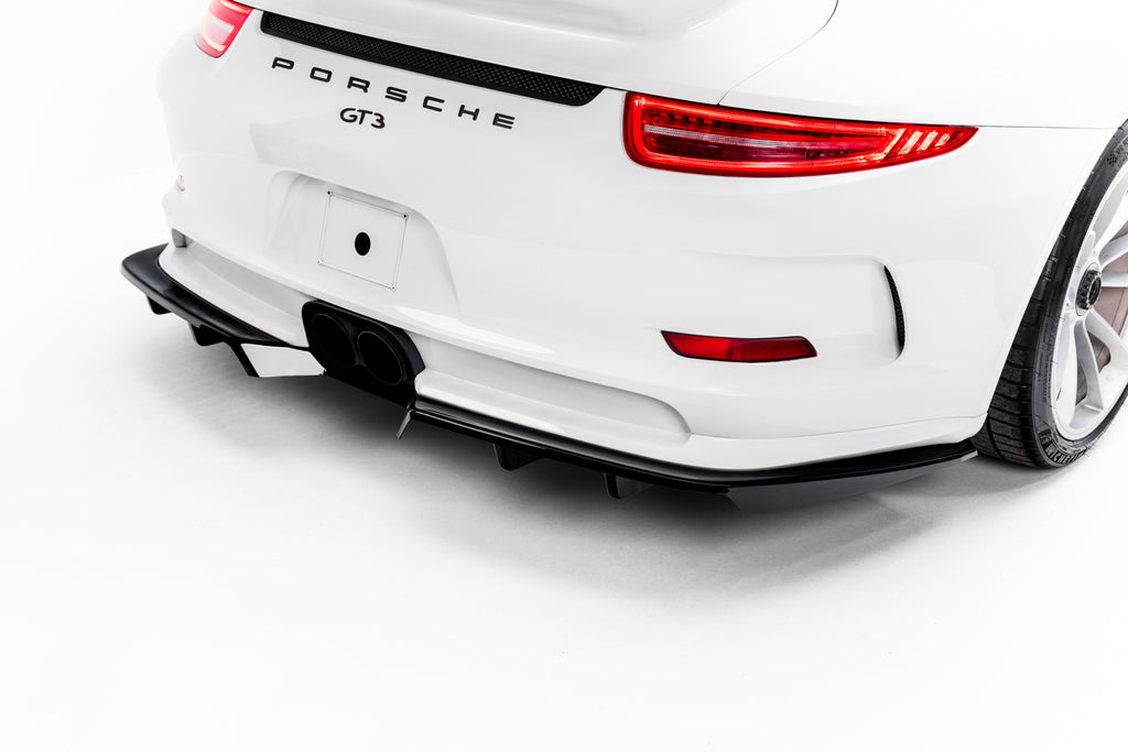 Maxton Design Street+ Mittlerer Diffusor RACE für Porsche 911 GT3 991 [2011-2016] | Schwarz Hochglanz | ABS-Kunststoff