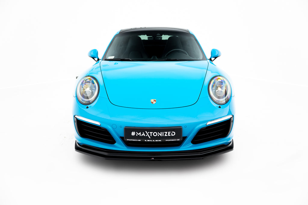 Maxton Design Street+ Spoilerlippe Front Ansatz V.2 passend für Porsche 911 Carrera 991 Facelift schwarz Hochglanz