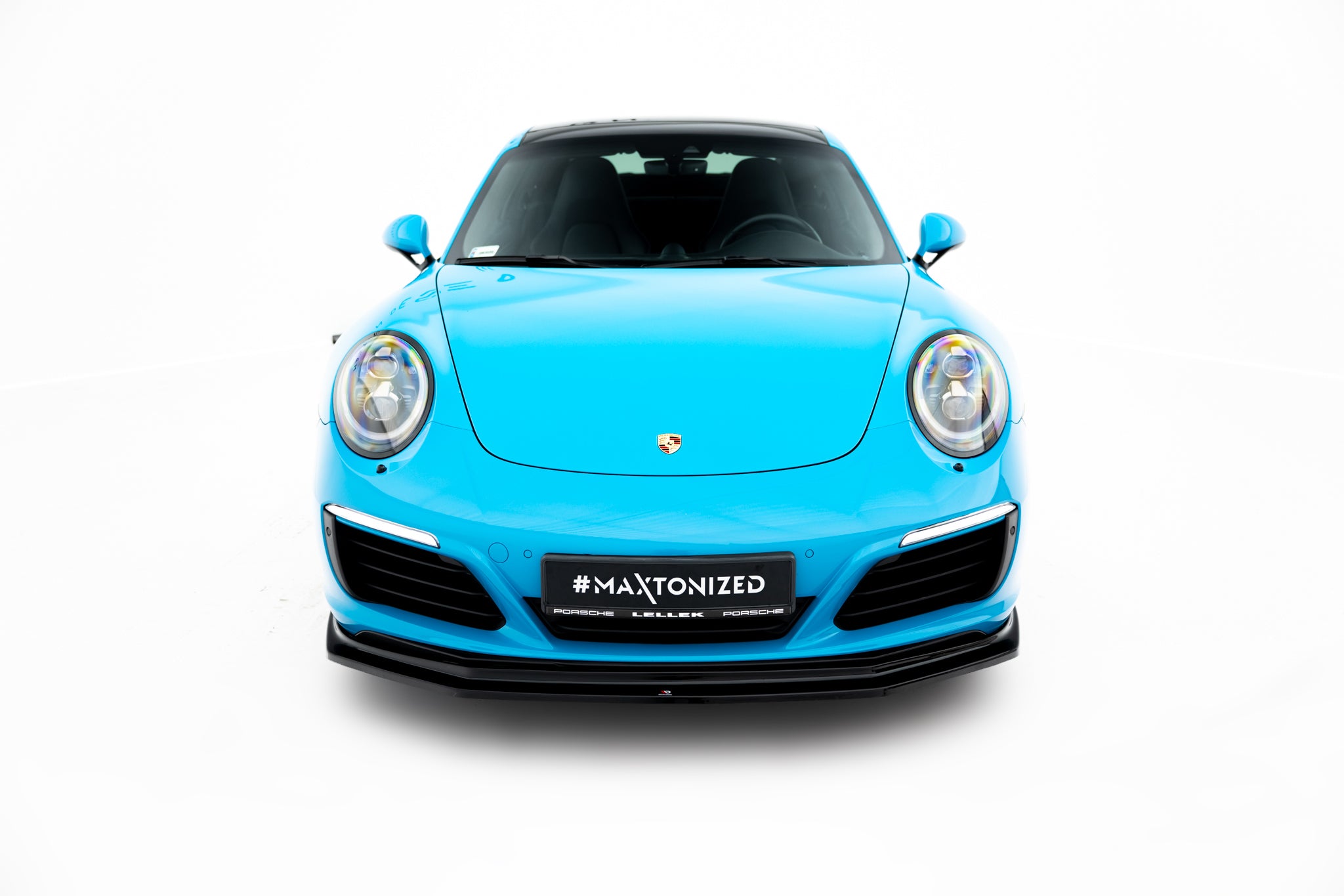 Maxton Design Street+ Spoilerlippe Front Ansatz V.2 passend für Porsche 911 Carrera 991 Facelift schwarz Hochglanz