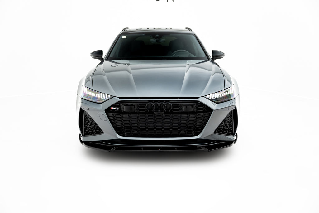 Maxton Design Street+ Spoilerlippe Front Ansatz V.1 passend für Audi RS6 C8 / C8 Facelift schwarz Hochglanz