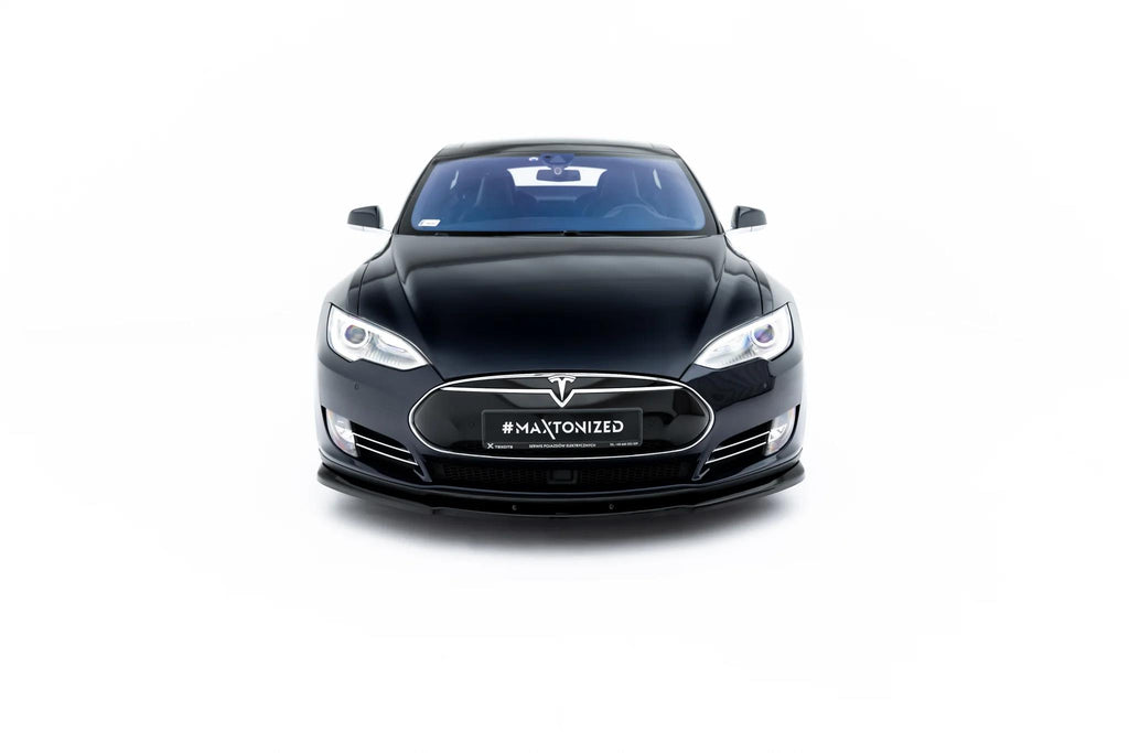 Maxton Design Street+ Spoilerlippe Front Ansatz V.1 passend für Tesla Model S Mk1 schwarz Hochglanz