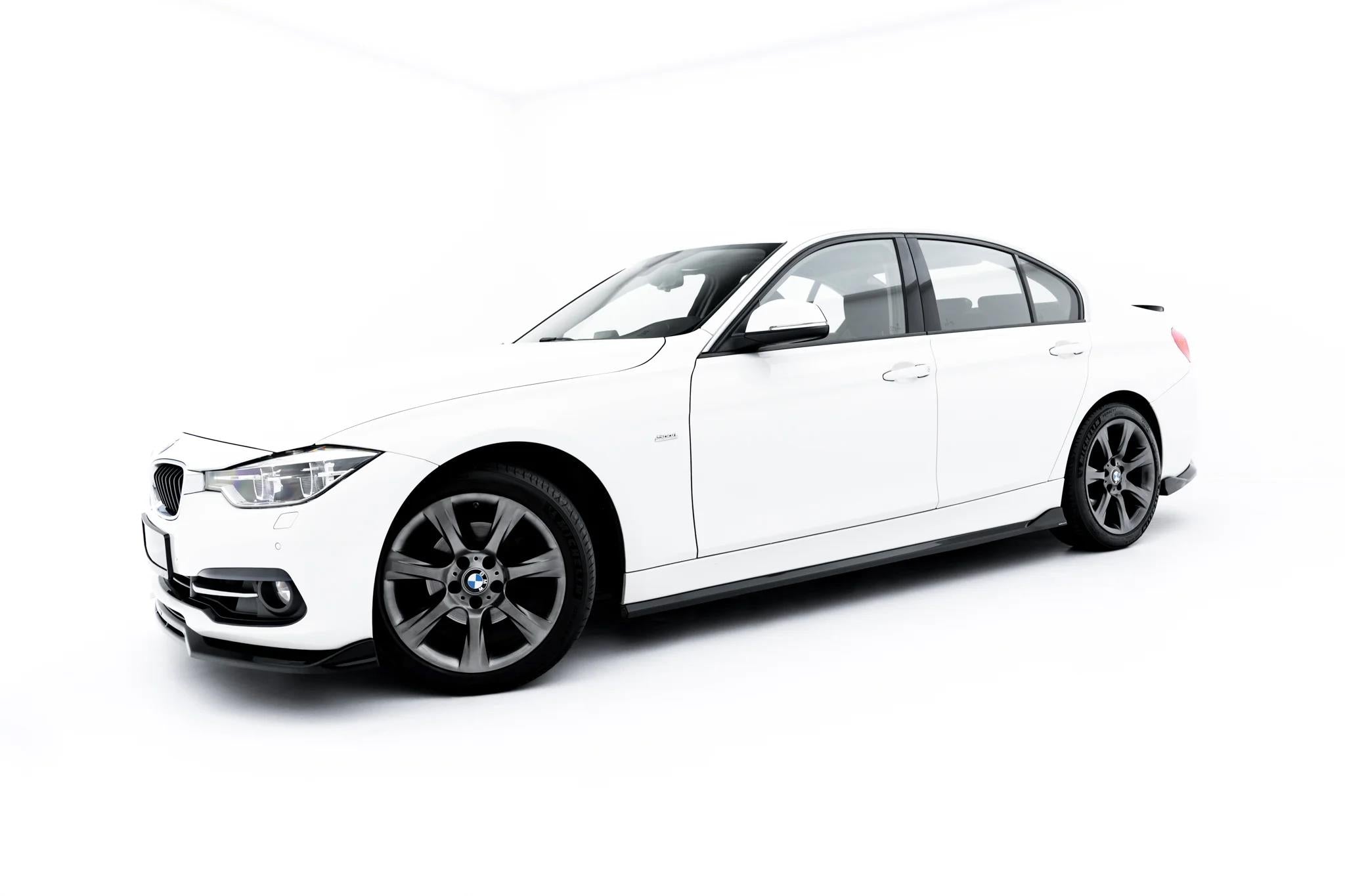 Maxton Design Street+ Seitenschweller Leisten passend für BMW 3er Sportline Limousine / Touring F30 / F31 schwarz Hochglanz
