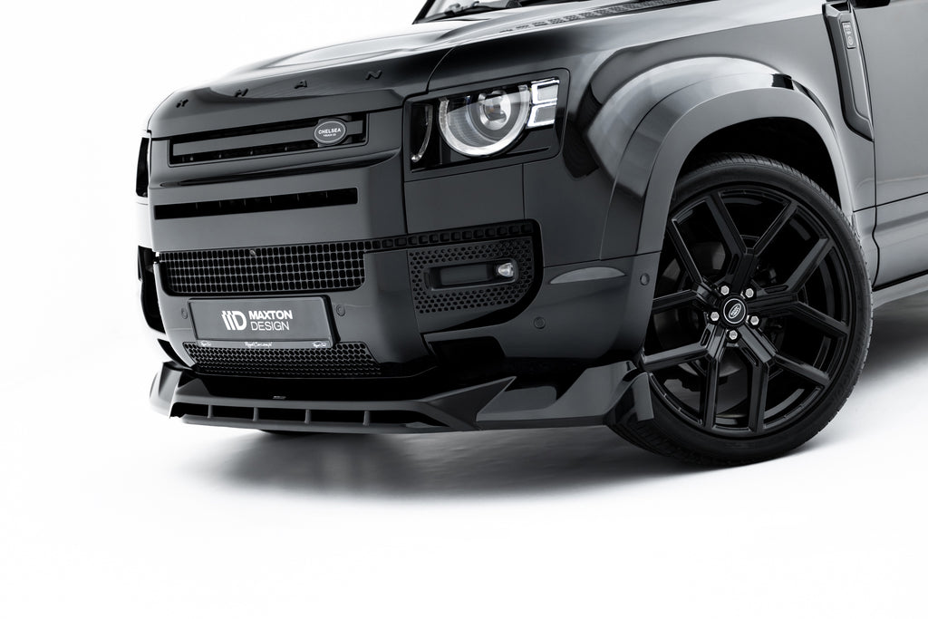 Maxton Design Street+ Spoilerlippe Front Ansatz passend für Land Rover Defender Mk4 schwarz Hochglanz