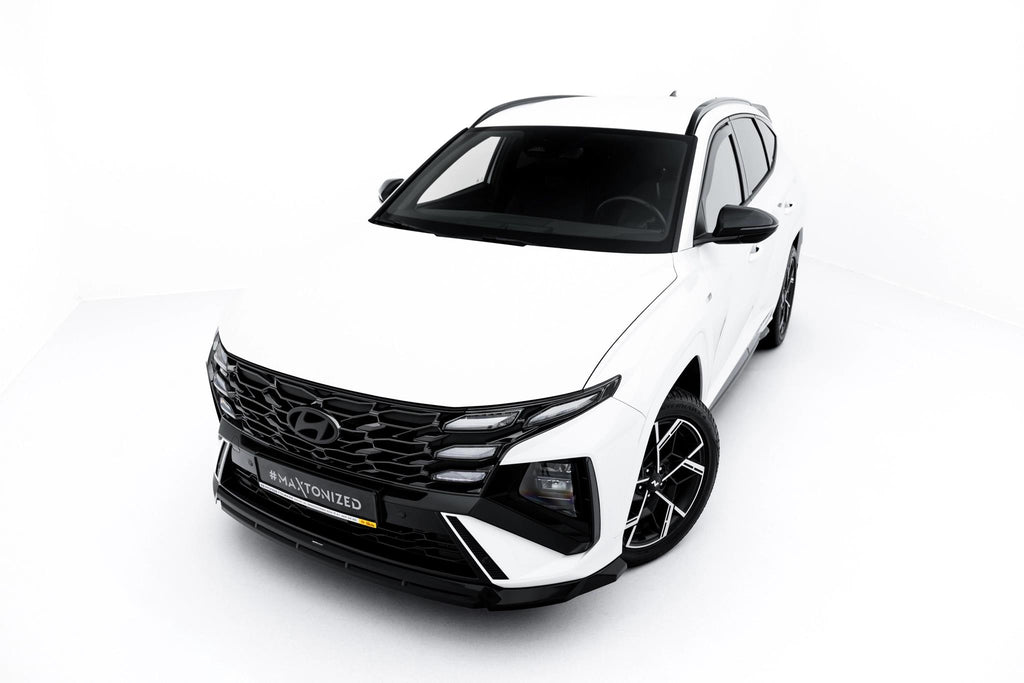 Maxton Design Street+ Spoilerlippe Front Ansatz passend für Hyundai Tucson N-Line Mk4 Facelift schwarz Hochglanz