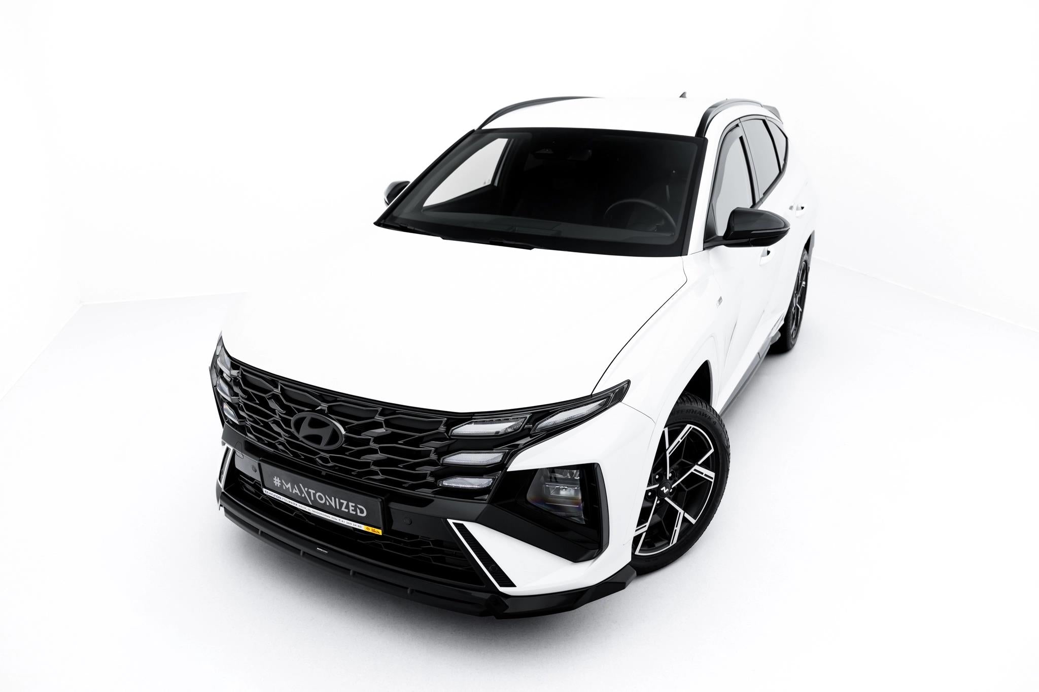 Maxton Design Street+ Spoilerlippe Front Ansatz passend für Hyundai Tucson N-Line Mk4 Facelift schwarz Hochglanz