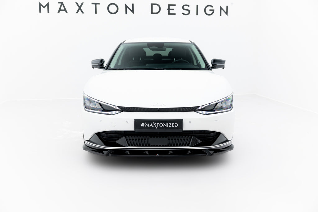 Maxton Design Street+ Spoilerlippe Front Ansatz passend für Kia EV6 Mk1 schwarz Hochglanz