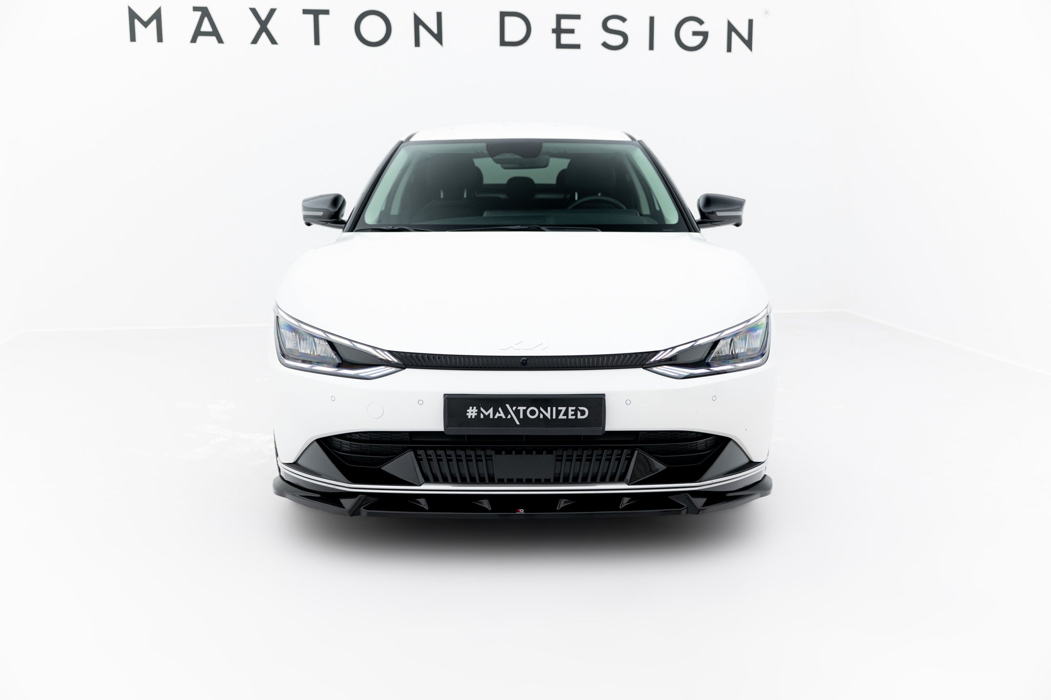 Maxton Design Street+ Spoilerlippe Front Ansatz passend für Kia EV6 Mk1 schwarz Hochglanz
