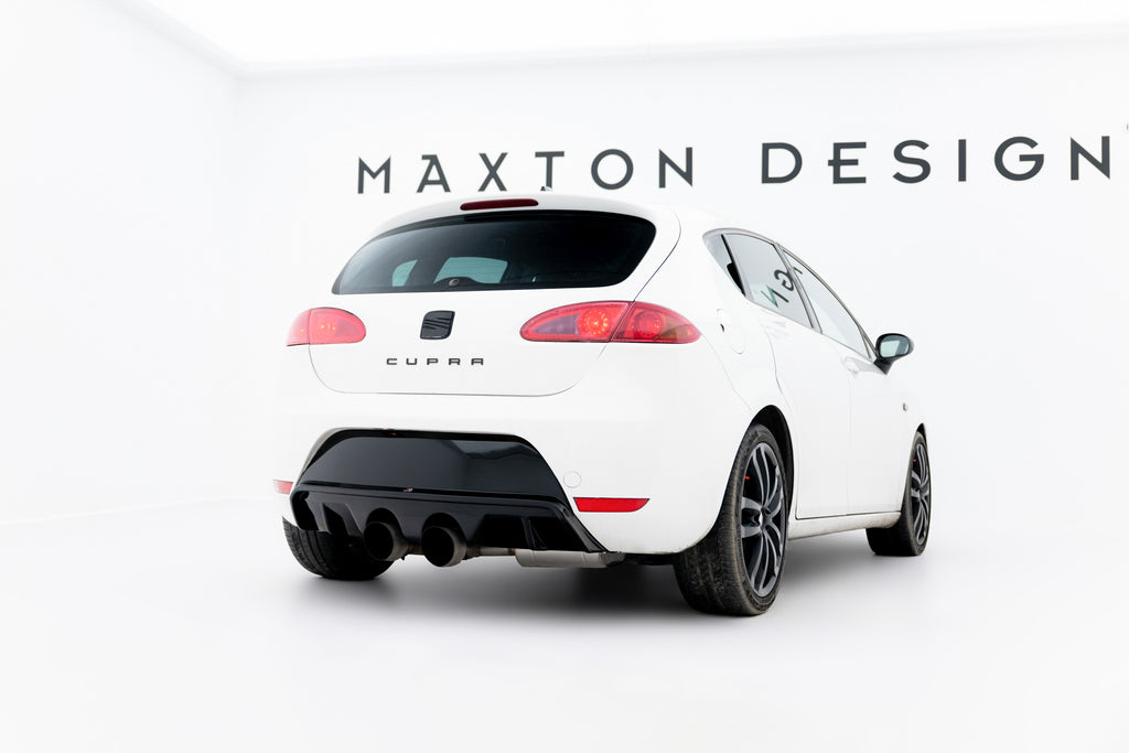 Maxton Design Diffusor Heck Ansatz passend für Seat Leon Cupra/ FR Mk2 schwarz Hochglanz