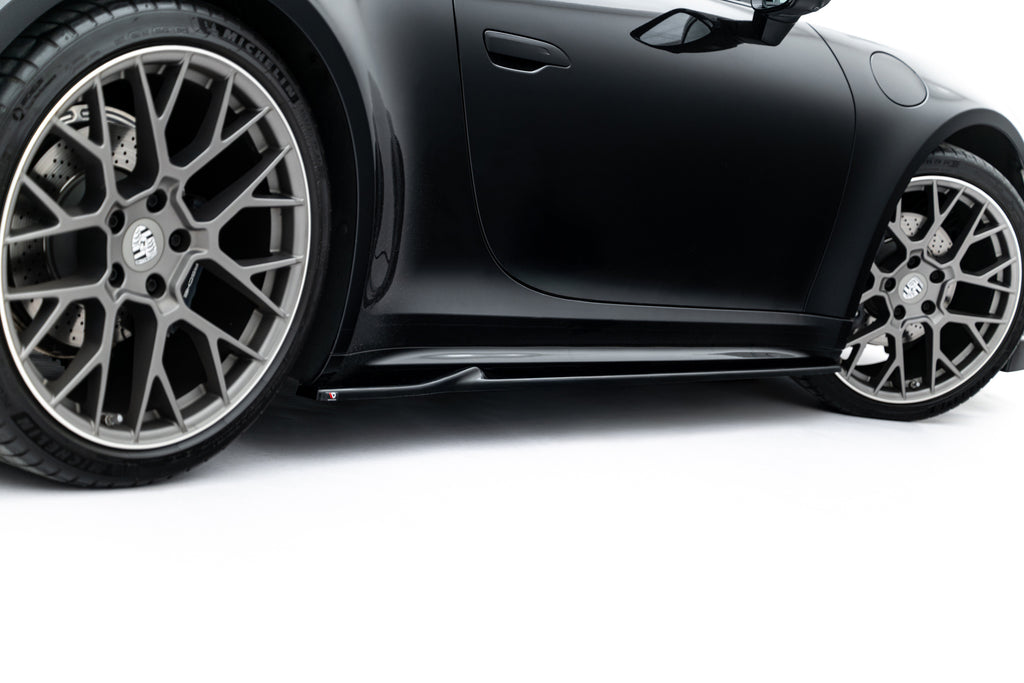 Maxton Design Street+ Seitenschweller Leisten passend für V.1 passend für Porsche 911 Carrera Sport Design 992 schwarz Hochglanz