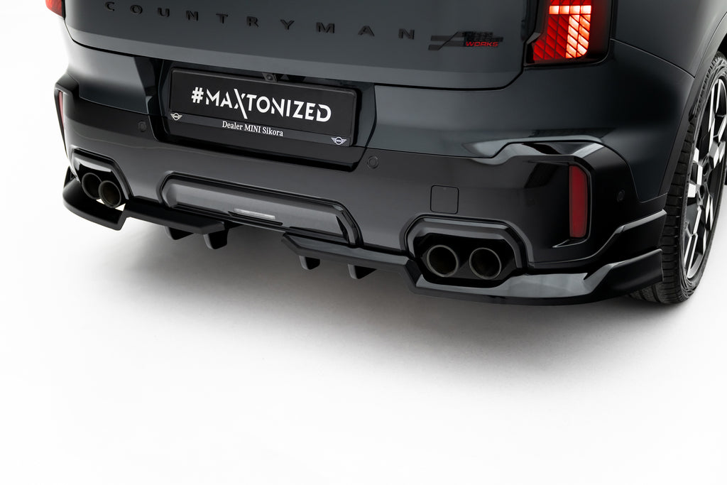 Maxton Design Street+ Mittlerer Diffusor RACE passend für Mini Countryman JCW U25 schwarz Hochglanz