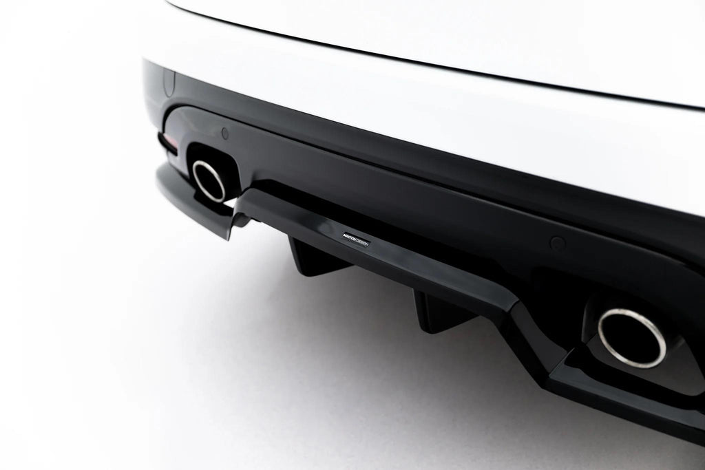 Maxton Design Street+ Mittlerer Diffusor Race Passend für Jaguar F-Pace S X761 Schwarz Hochglanz