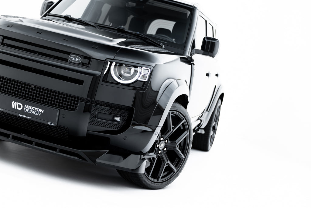 Maxton Design Street+ Spoilerlippe Front Ansatz passend für Land Rover Defender Mk4 schwarz Hochglanz
