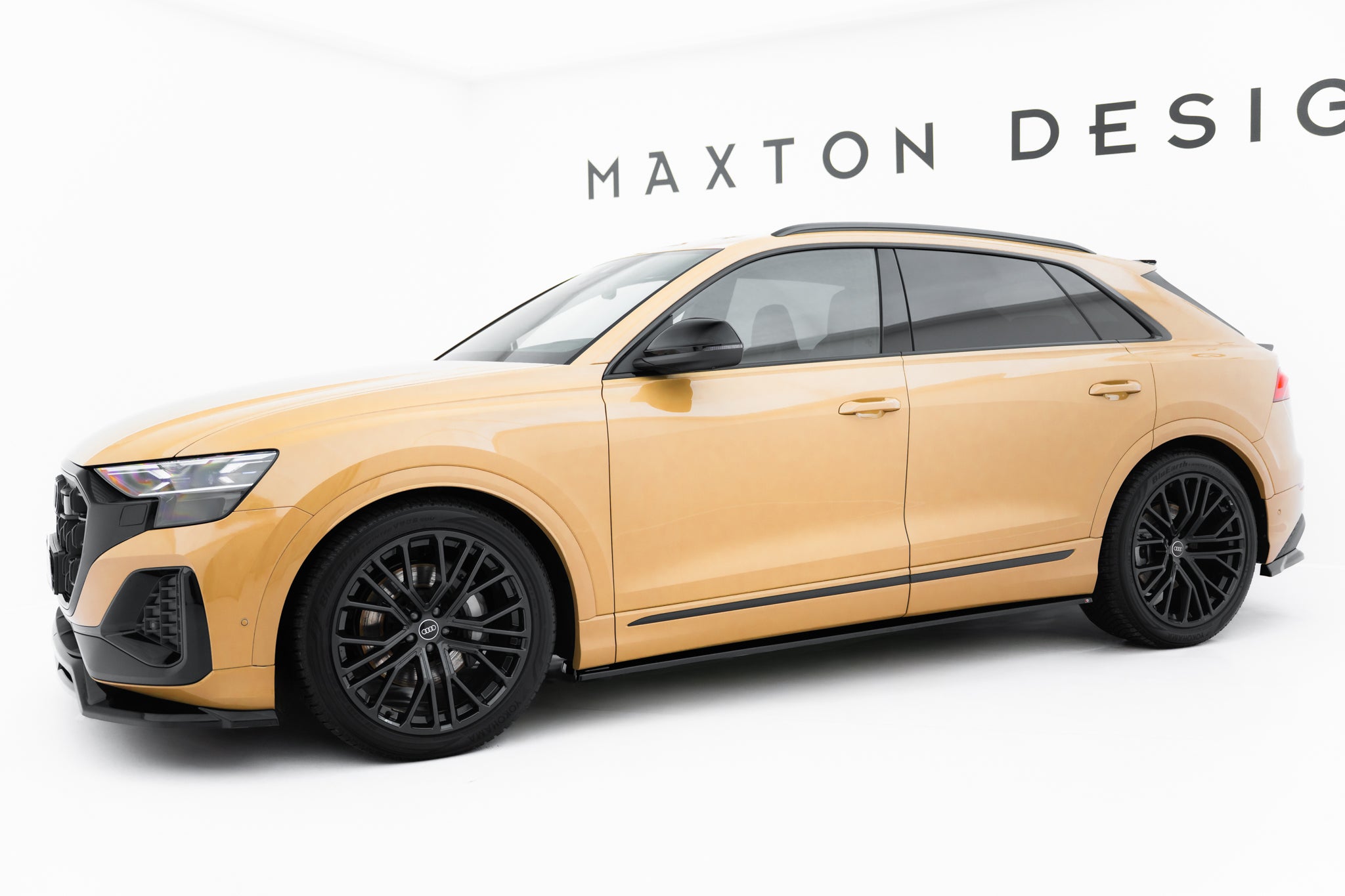 Maxton Design Street+ Seitenschweller Leisten passend für V.1 passend für Audi Q8 S-line / SQ8 Mk1 Facelift schwarz Hochglanz