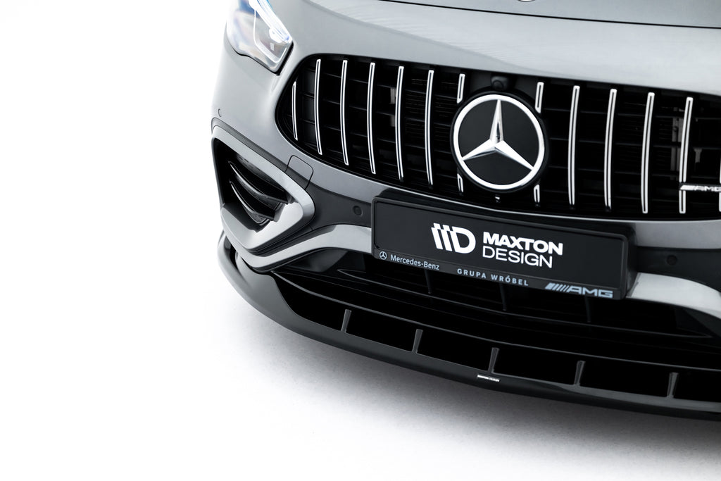 Maxton Design Street+ Spoilerlippe Front Ansatz V.2 passend für Mercedes-AMG GLA 35 H247 Facelift schwarz Hochglanz