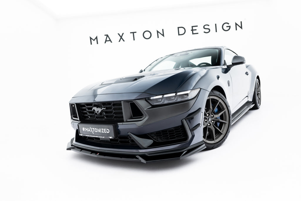 Maxton Design Street+ Spoilerlippe Front Ansatz V.1 passend für Ford Mustang Dark Horse Mk7 schwarz Hochglanz