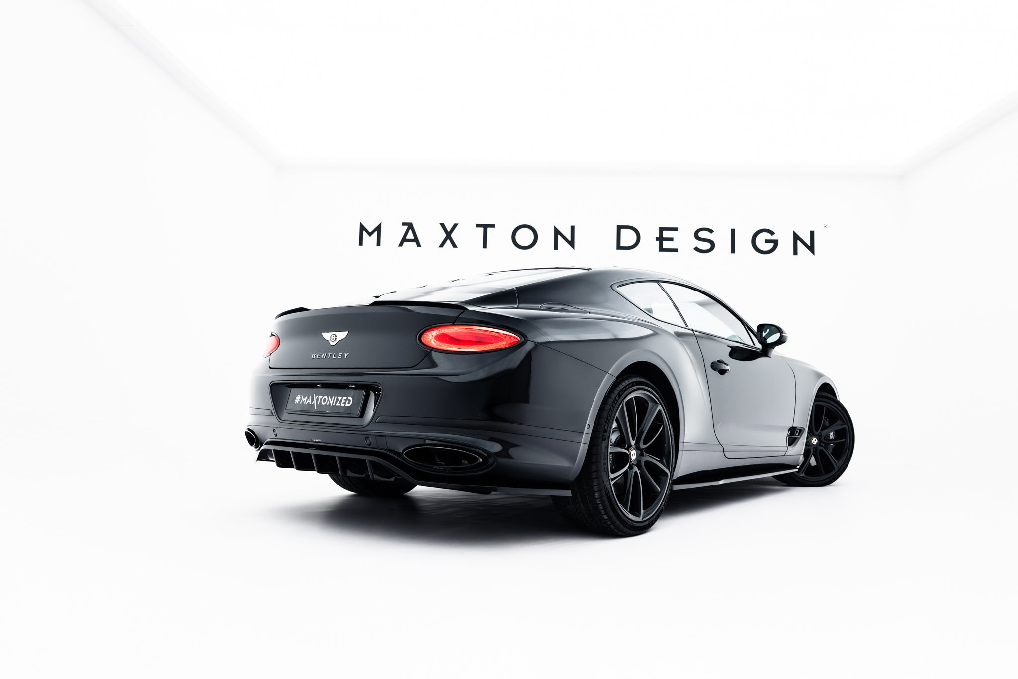 Maxton Design Spoiler CAP passend für Bentley Continental GT Coupe Mk3 schwarz Hochglanz