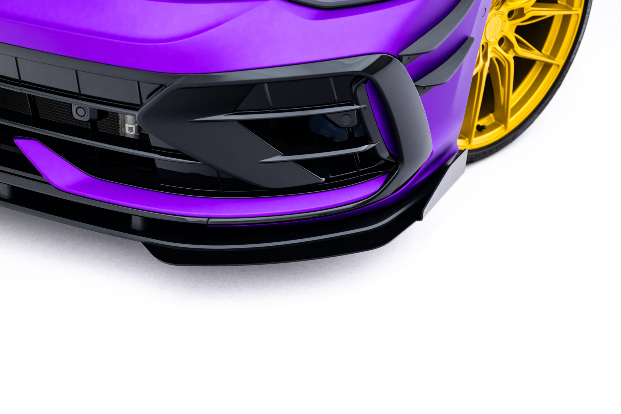 Maxton Design Street Pro Street+ Spoilerlippe Front Ansatz + Flaps passend für VW Golf R Hatchback Mk8 Facelift schwarz Hochglanz