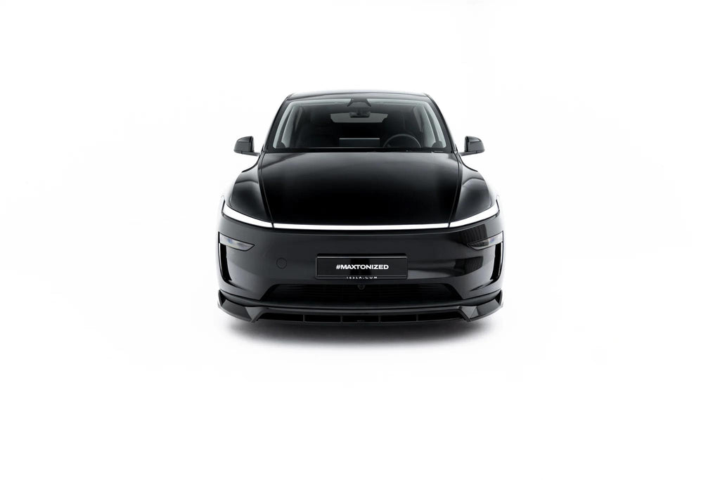 Maxton Design Street+ Spoilerlippe Front Ansatz passend für Tesla Model Y Premium Mk1 Facelift schwarz Hochglanz